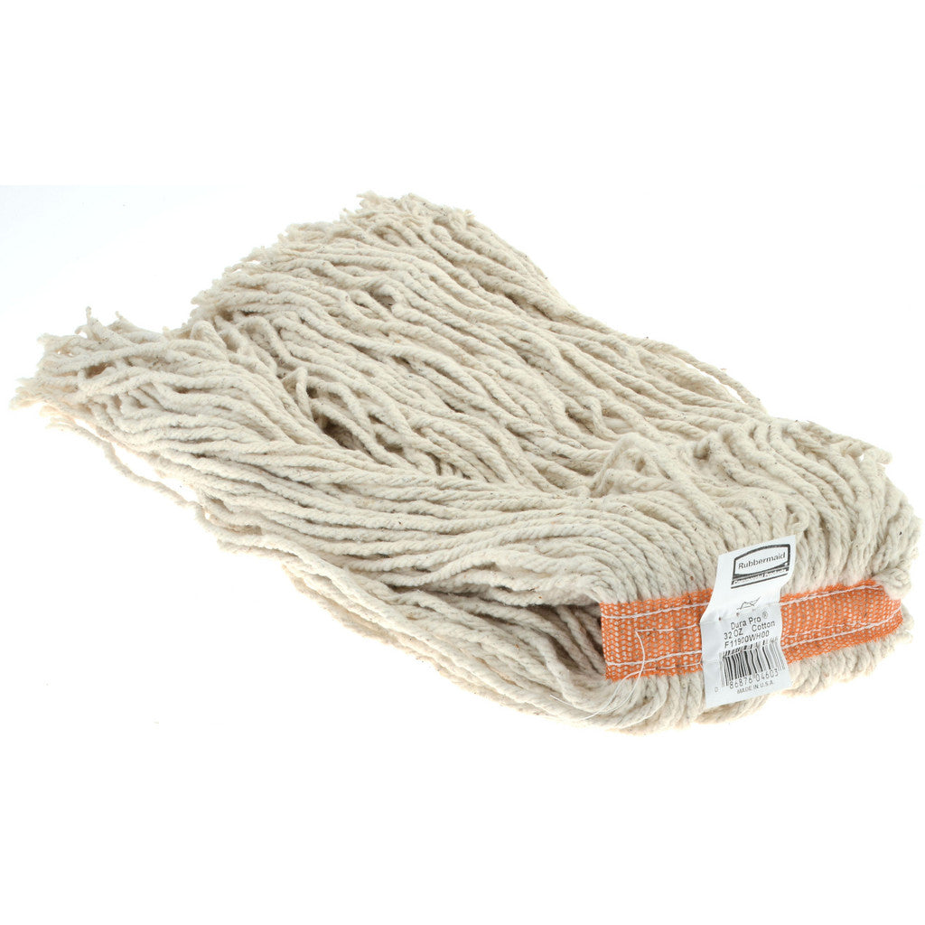 Rubbermaid FGF11900WH00 Wet Mop Cut: Screw On, X-Large, White Mop, Blended Fiber