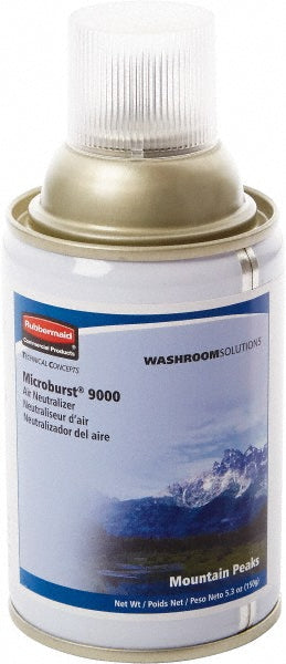 Rubbermaid FG4012461 Microburst 9000 Air Freshener Aerosol Refill, Mountain Peaks, Long Lasting, Automatic Odor Control System