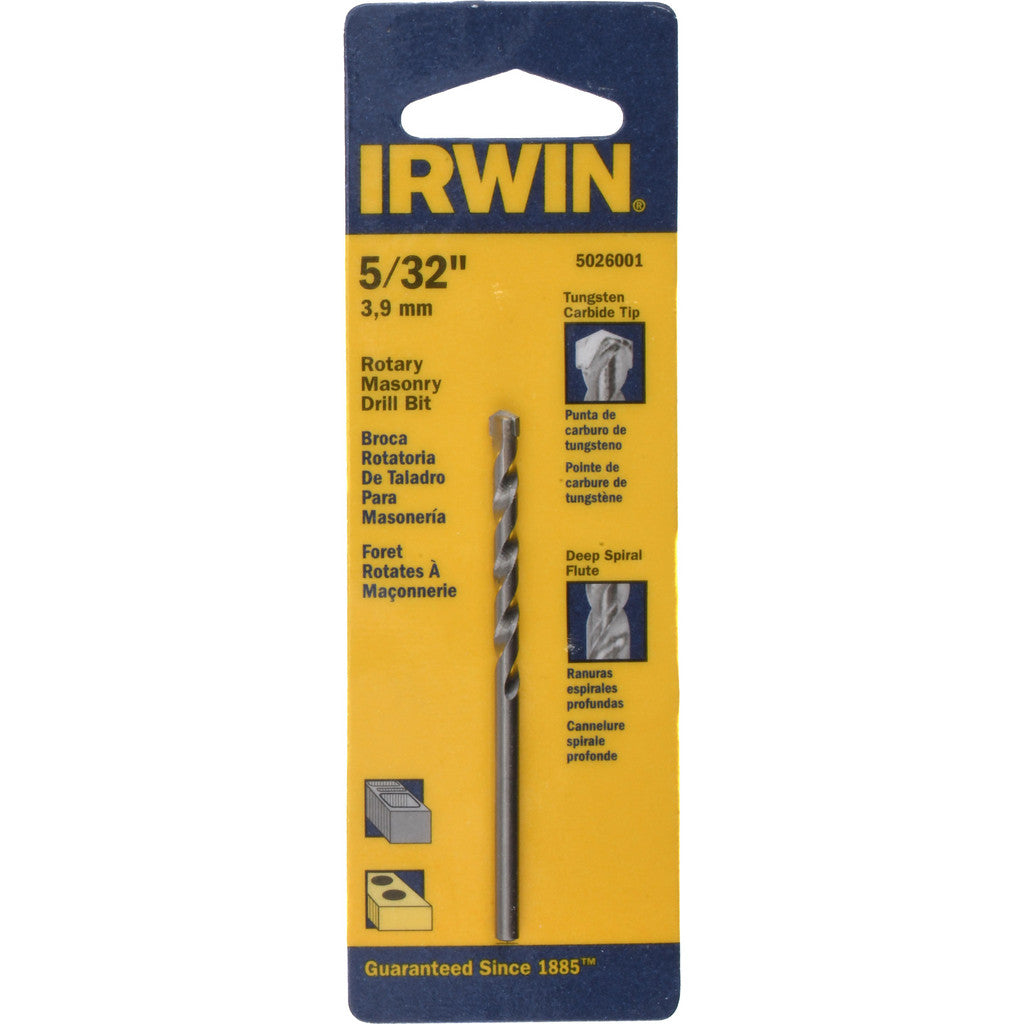 Irwin 5026001 5/32" Carbide-Tipped Regular Spiral Drill Bit (Pack of 5)