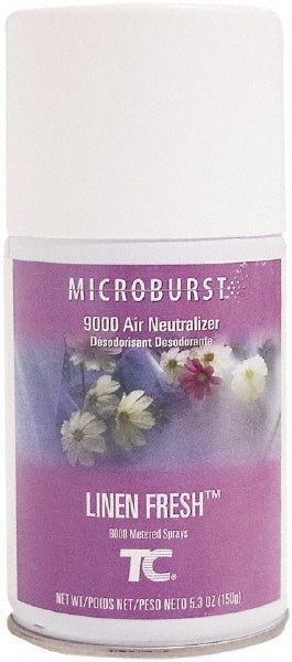 Rubbermaid FG4012441 Microburst 9000 Air Freshener Aerosol Refill, Linen Fresh, Long Lasting, Automatic Odor Control System