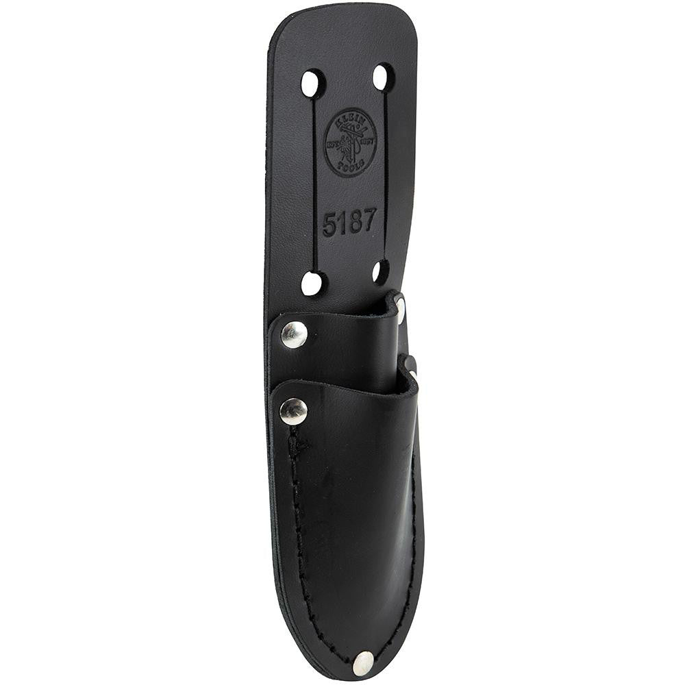 Klein Tools 5187 Tool Pouch: 2 Pockets, Leather, Black