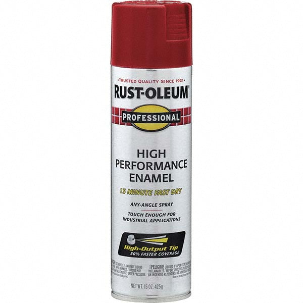 Rust-Oleum 7564838 Professional High Performance Enamel Spray Paint, Safety Red, Gloss, 15 oz (Pack of 6)