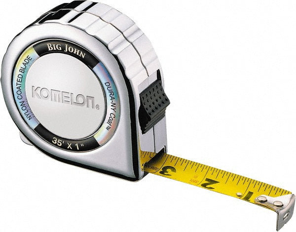 Komelon 535C Tape Measure: 35' Long, 1" Width, Yellow Blade