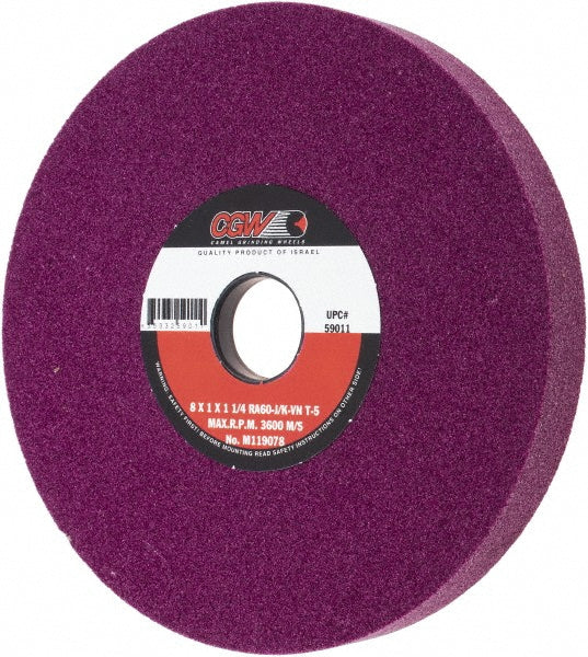 CGW Abrasives 59011 Surface Grinding Wheel: 8" Dia, 1" Thick, 1-1/4" Arbor, 60 Grit