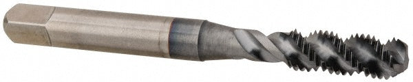 OSG 1430308 Spiral Flute Tap: 1/4-28, UNF, 3 Flute, Bottoming Chamfer, 3B Class of Fit, High-Speed Steel, TiCN Finish