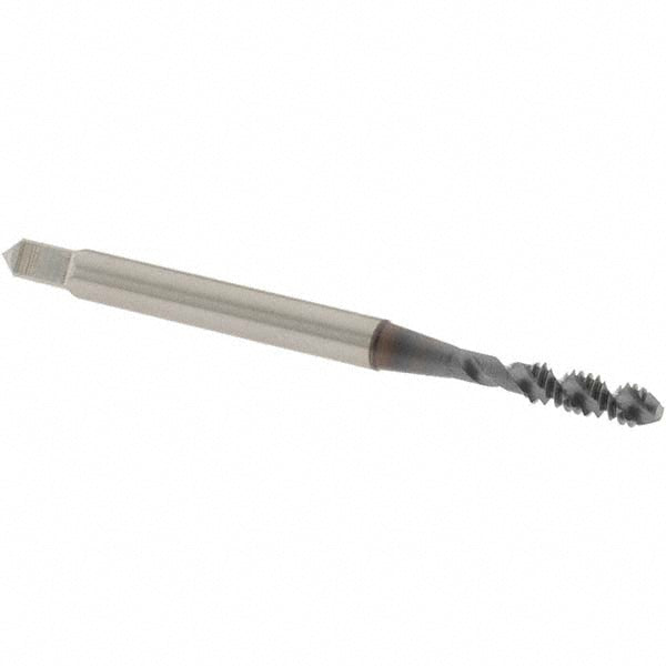 OSG 1406508 Spiral Flute Tap: #4-40, UNC, 2 Flute, Bottoming Chamfer, 2B/3B Class of Fit, High-Speed Steel, TiCN Finish