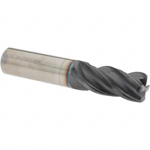 OSG VG434-7503 Corner Radius End Mill: 3/4" Dia, 1-1/2" LOC, 0.1250" Corner Radius, 4 Flute, Solid Carbide
