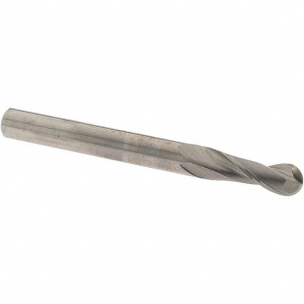 OSG 20100300 Ball End Mill: 1/4" Dia, 3/4" LOC, 2 Flute, Solid Carbide