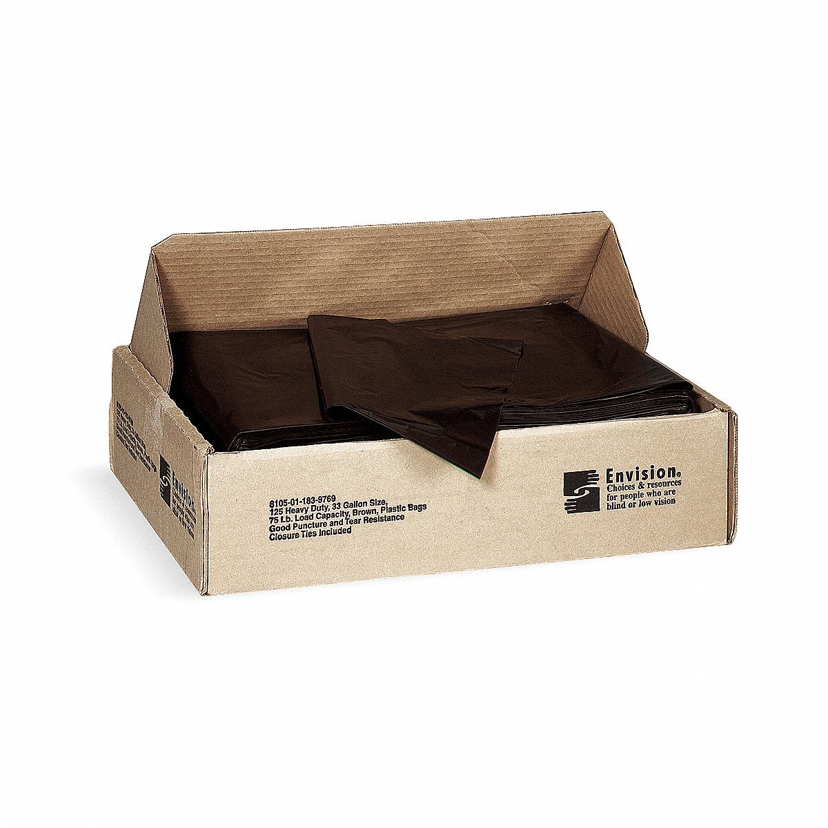AbilityOne® - NSN1839769 - Maximum Performance Can Liners - Extra Heavy Duty - 33" x 39" - Brown