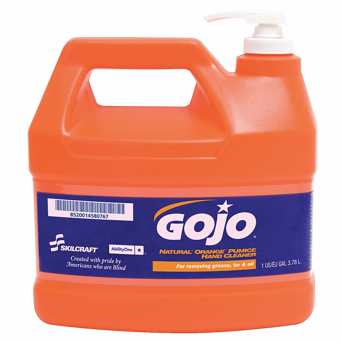 AbilityOne - GOJO(R)-SKILCRAFT Natural Orange(TM) Hand Cleaner-1 gal, 4 Bottles per Box 8520-01-458-0767: Box, 4 Item(s)
