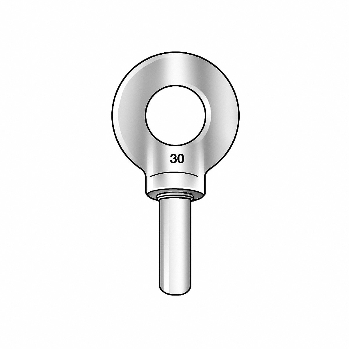 Ken Forging Machinery Eye Bolt, 1" Shank Diameter, Stainless Steel (K2030-316SS-BLANK)