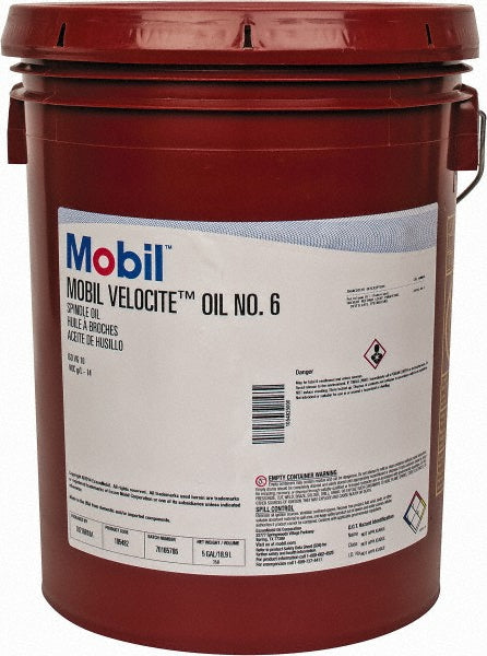 Mobil 105482 Spindle Machine Oil: ISO 10, 5 gal, Pail