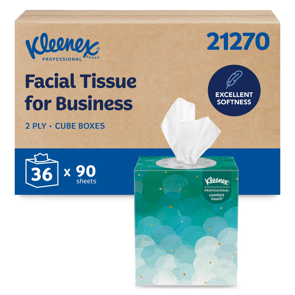 Kleenex Facial Tissue Cube for Business (21270), Upright Face Tissue Box