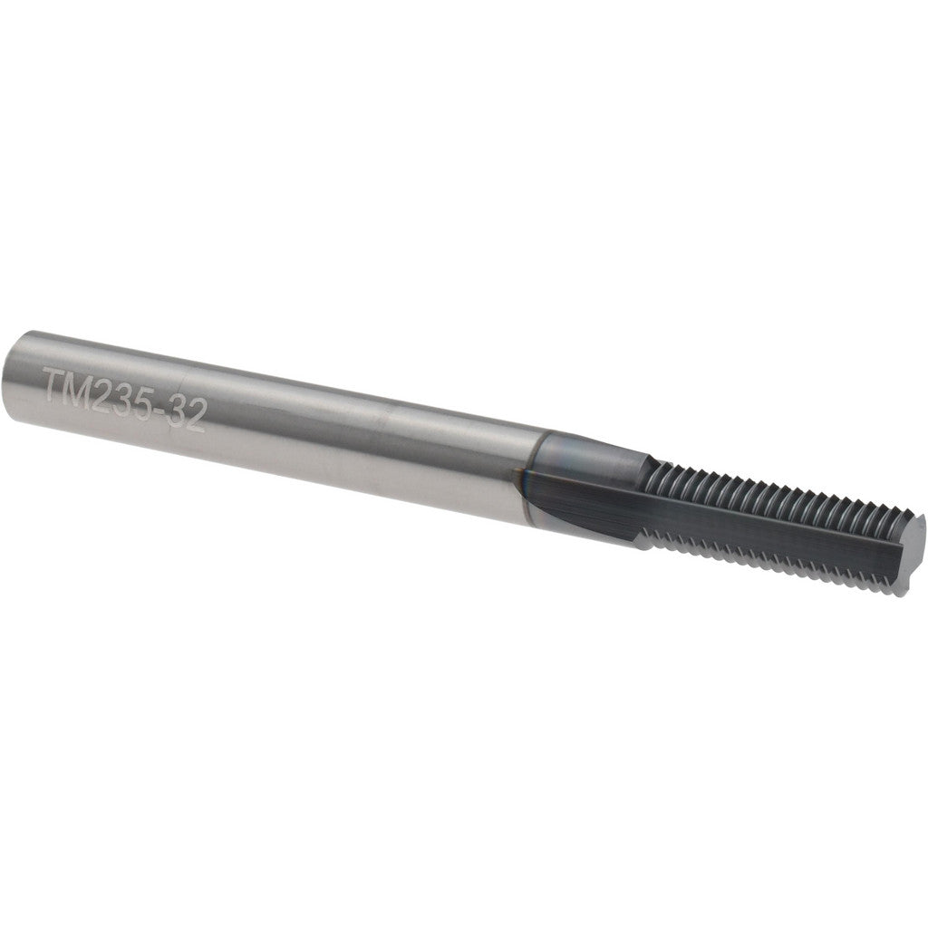 Scientific Cutting Tools TM235-32A Straight Flute Thread Mill: 5/16-32, Internal, 3 Flutes, 1/4" Shank Dia, Solid Carbide