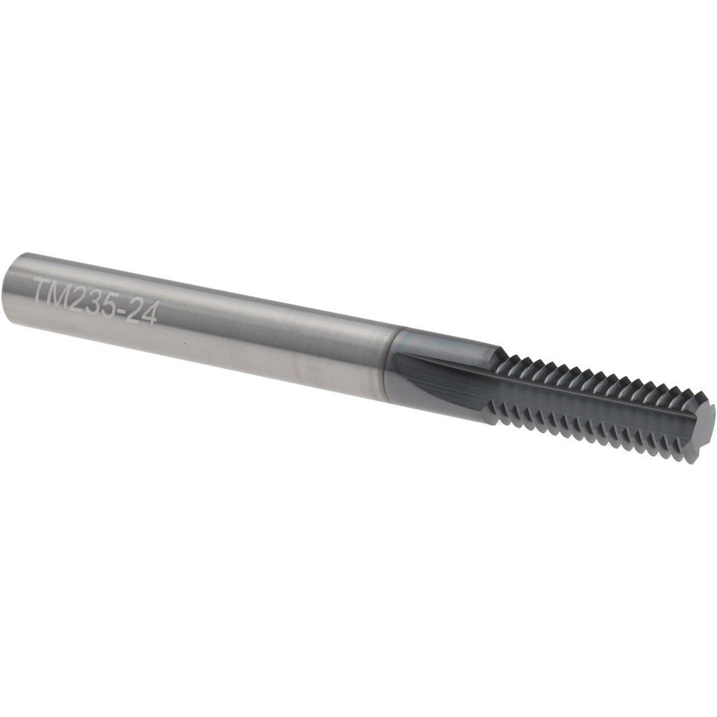 Scientific Cutting Tools TM235-24A Straight Flute Thread Mill: 5/16-24, Internal, 3 Flutes, 1/4" Shank Dia, Solid Carbide