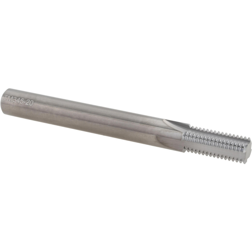 Scientific Cutting Tools TM.345-20 Straight Flute Thread Mill: 7/16-20, Internal, 4 Flutes, 3/8" Shank Dia, Solid Carbide