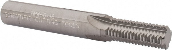 Scientific Cutting Tools TM.450-16 Straight Flute Thread Mill: 9/16-16, Internal, 4 Flutes, 1/2" Shank Dia, Solid Carbide