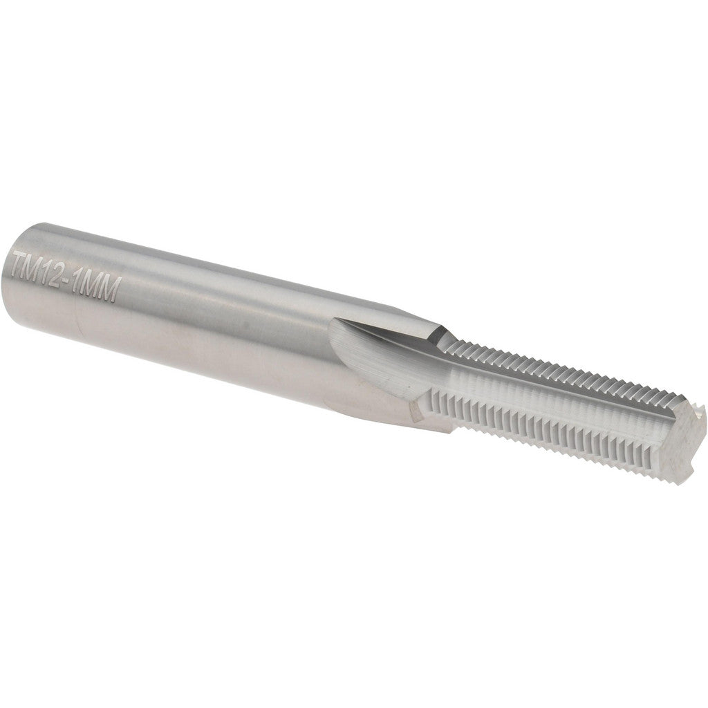 Scientific Cutting Tools TM 12-1MM Straight Flute Thread Mill: Internal, 4 Flutes, 1/2" Shank Dia, Solid Carbide