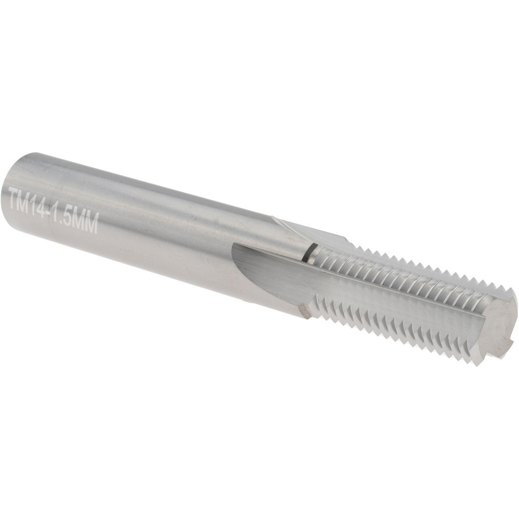 Scientific Cutting Tools TM 14-1.5MM Straight Flute Thread Mill: Internal, 4 Flutes, 1/2" Shank Dia, Solid Carbide