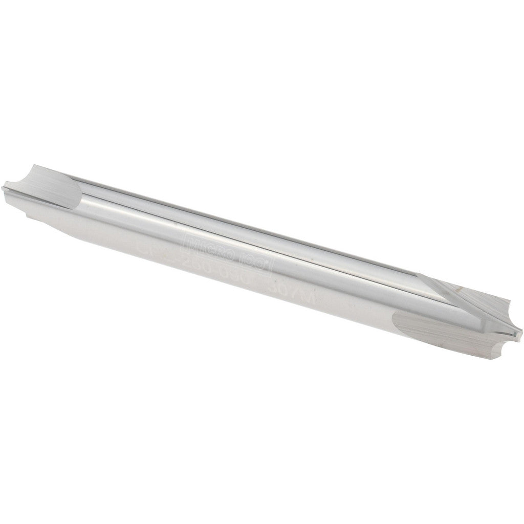 Micro 100 CRE-250-090 Corner Rounding End Mill: 0.09 mm Radius, 1/4" Dia, 3 Flutes, Solid Carbide