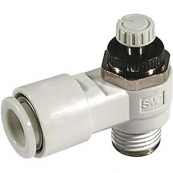 SMC PNEUMATICS AS2211F-N01-07S Air Flow Control Valve: Flow Control Elbow, PBT, 1/4" Tube OD