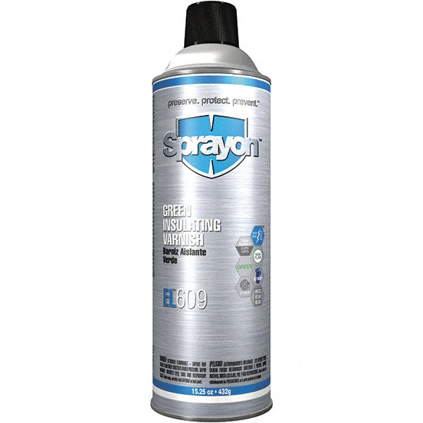 Sprayon SC0609000 EL 609 Green Insulating Varnish, Semi-Gloss, Green, 12.25 oz