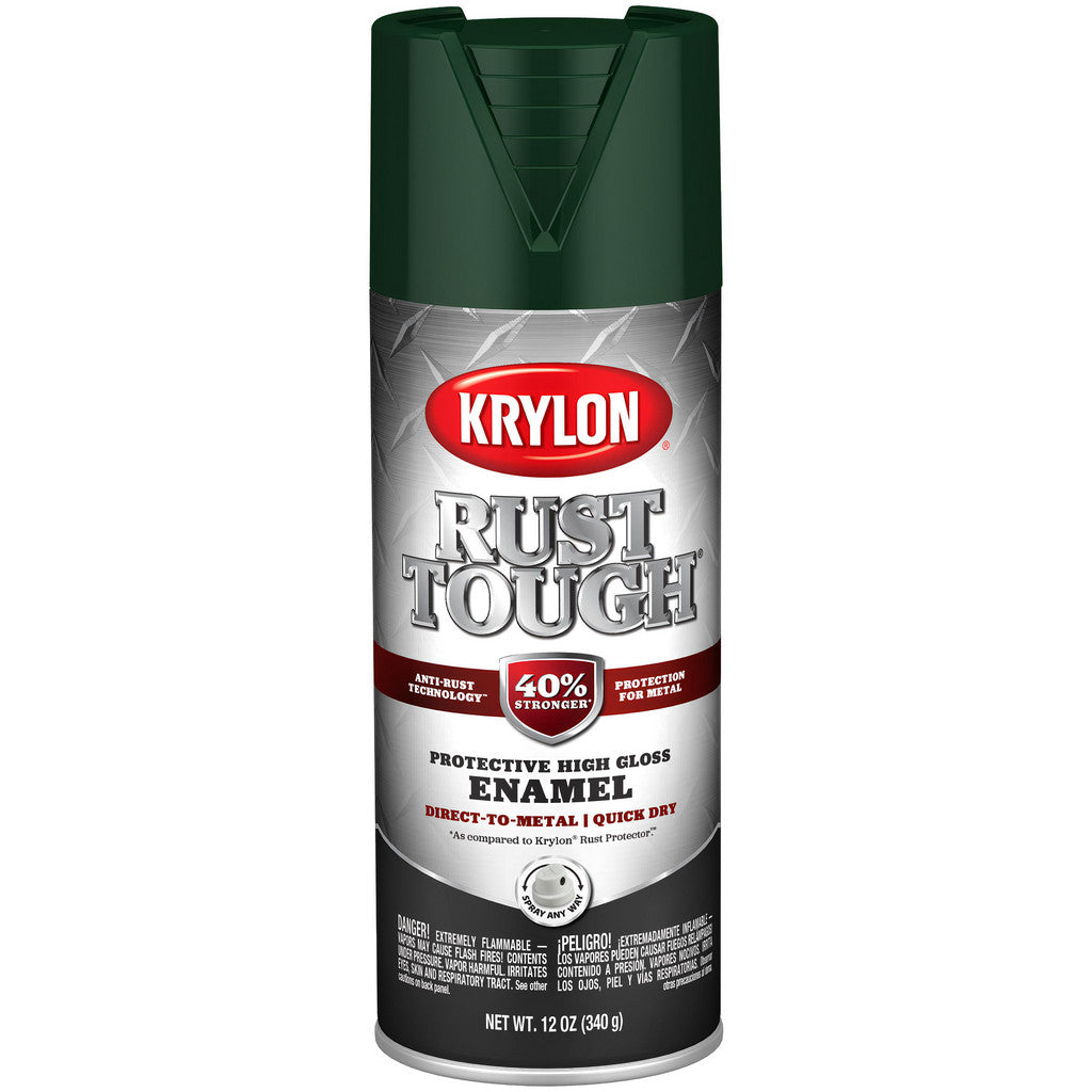 Krylon K09267008 Rust Tough Rust Preventive Enamel, Semi-Gloss, Black, 12 oz