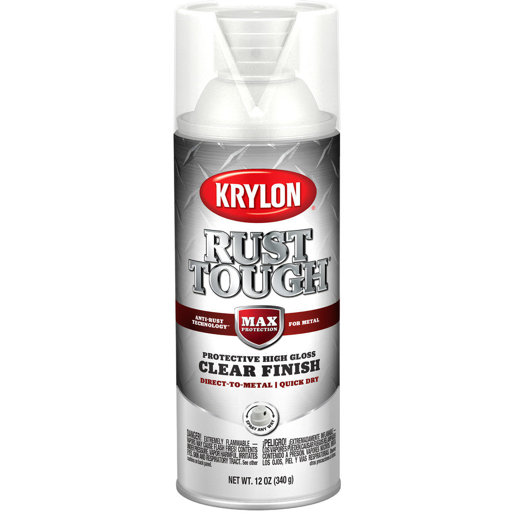 Krylon K09247008 Rust Tough Clear Finish, Gloss, Clear, 12 oz