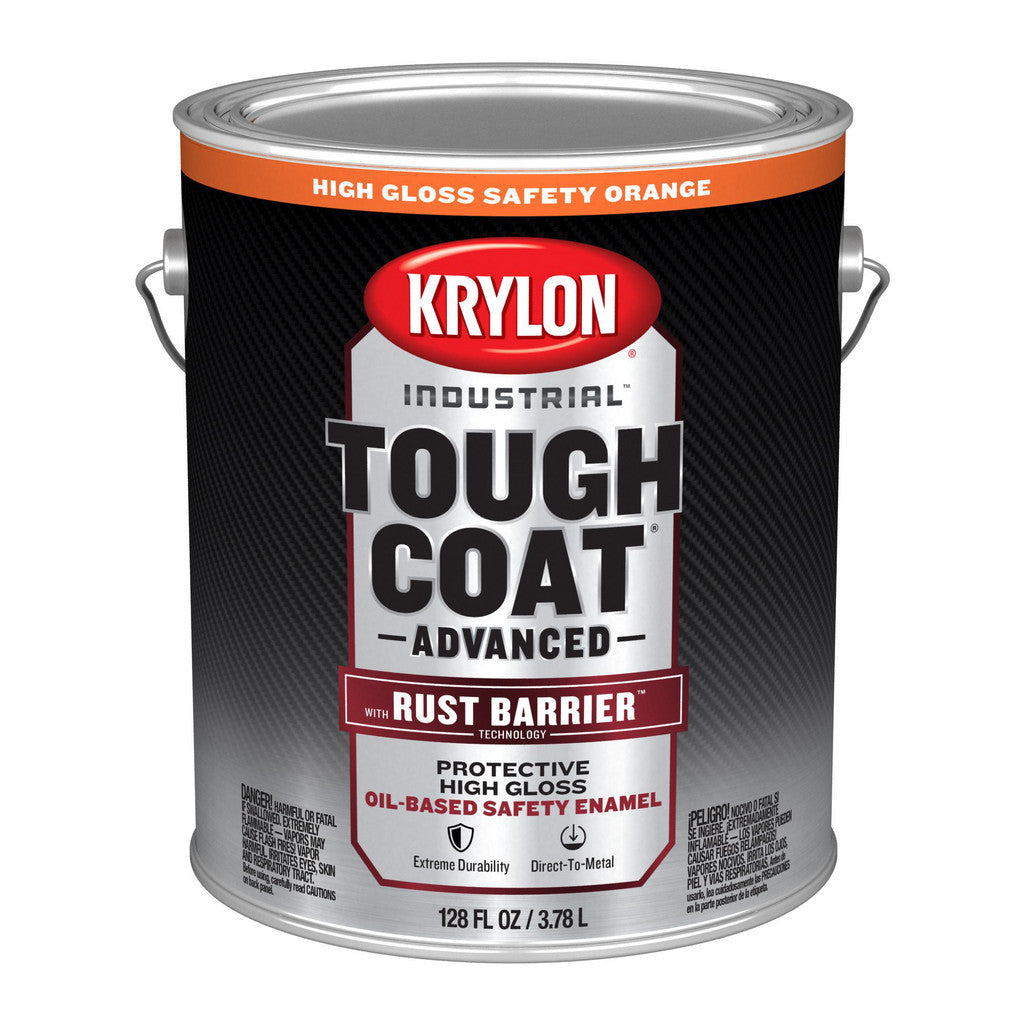 Krylon K00551008 Industrial Tough Coat Advanced Brush-On, Gloss, Safety Orange, 1 Gallon