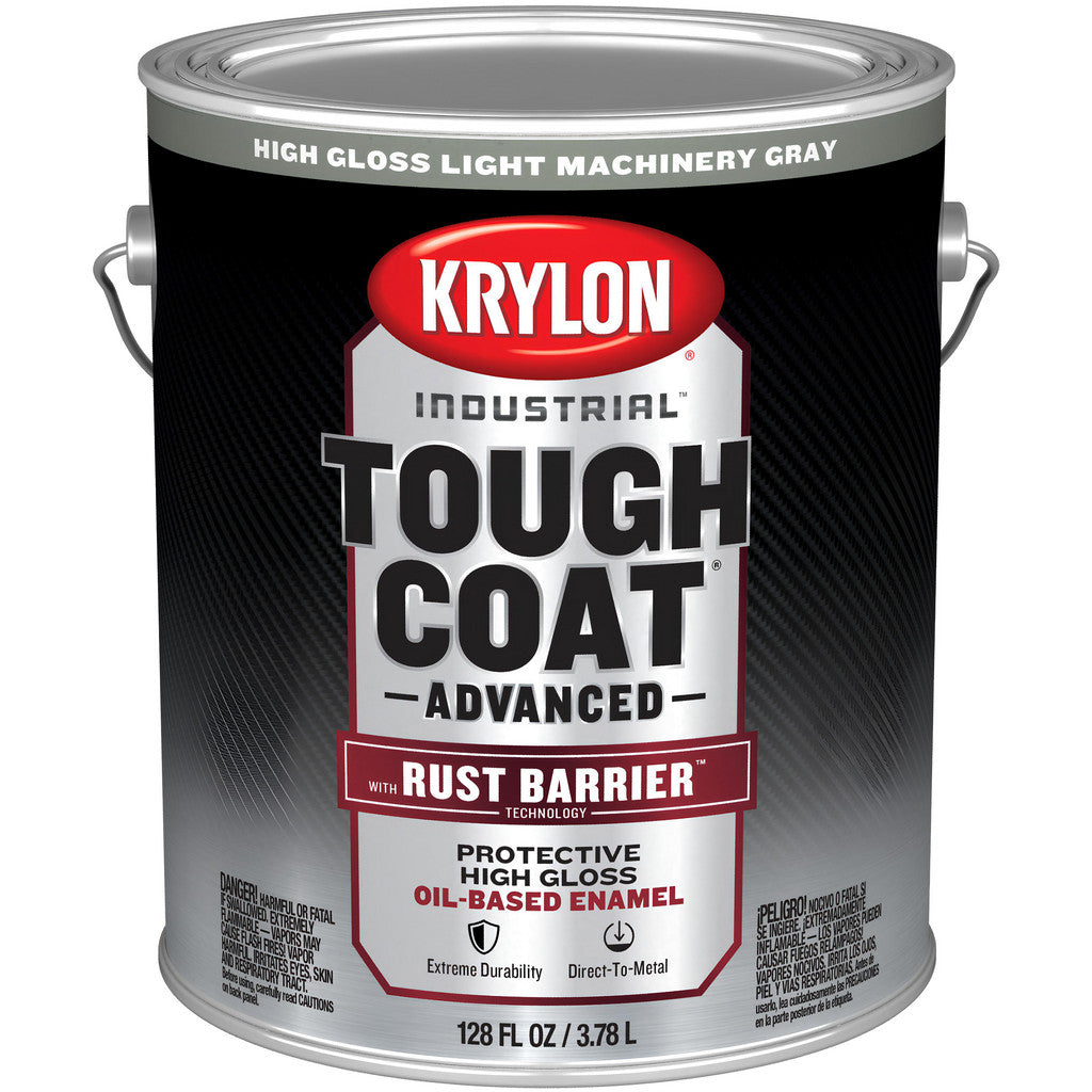 Krylon K00831008 Industrial Tough Coat Advanced Brush-On, Gloss, Light Machinery Gray, 1 Gallon