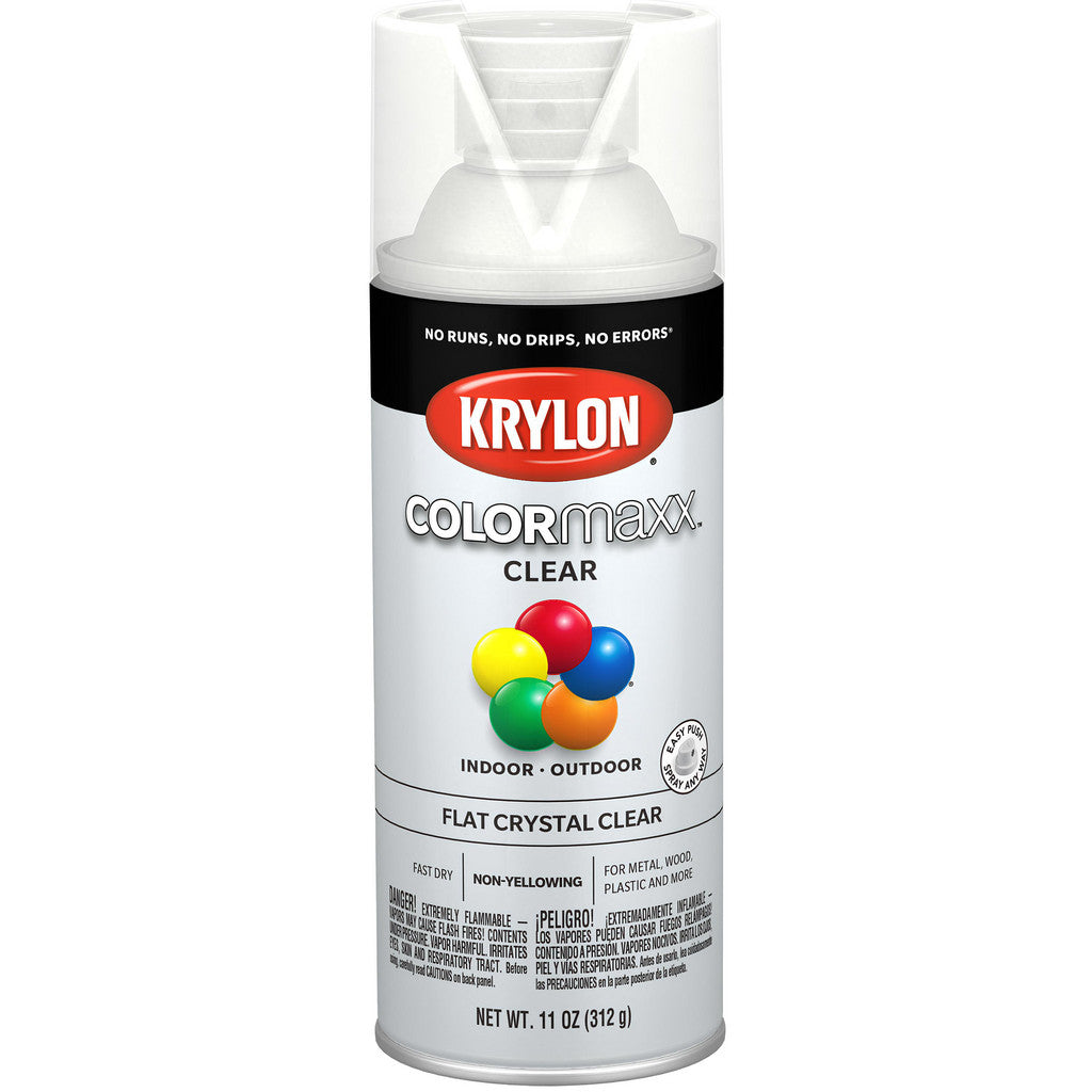 Krylon K05562007 COLORmaxx Acrylic Crystal Clear, Satin, Crystal Clear, 11 oz