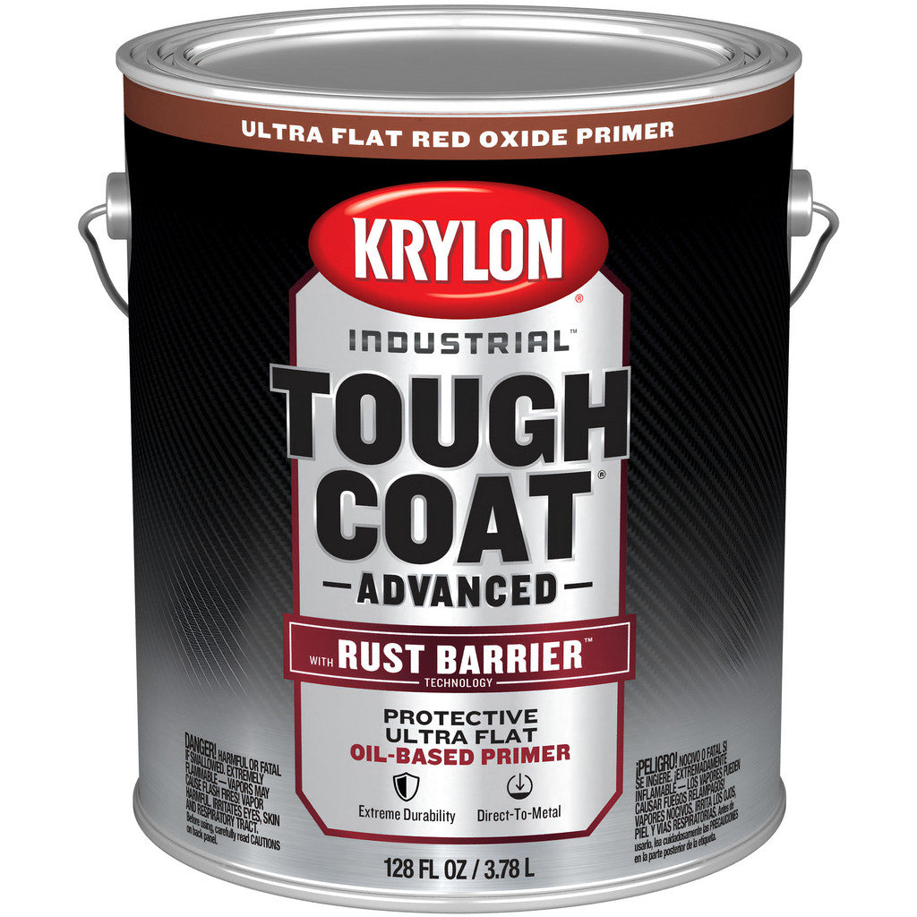 Krylon K00691008 Industrial Tough Coat Advanced Brush-On, Red Oxide Primer, 1 Gallon