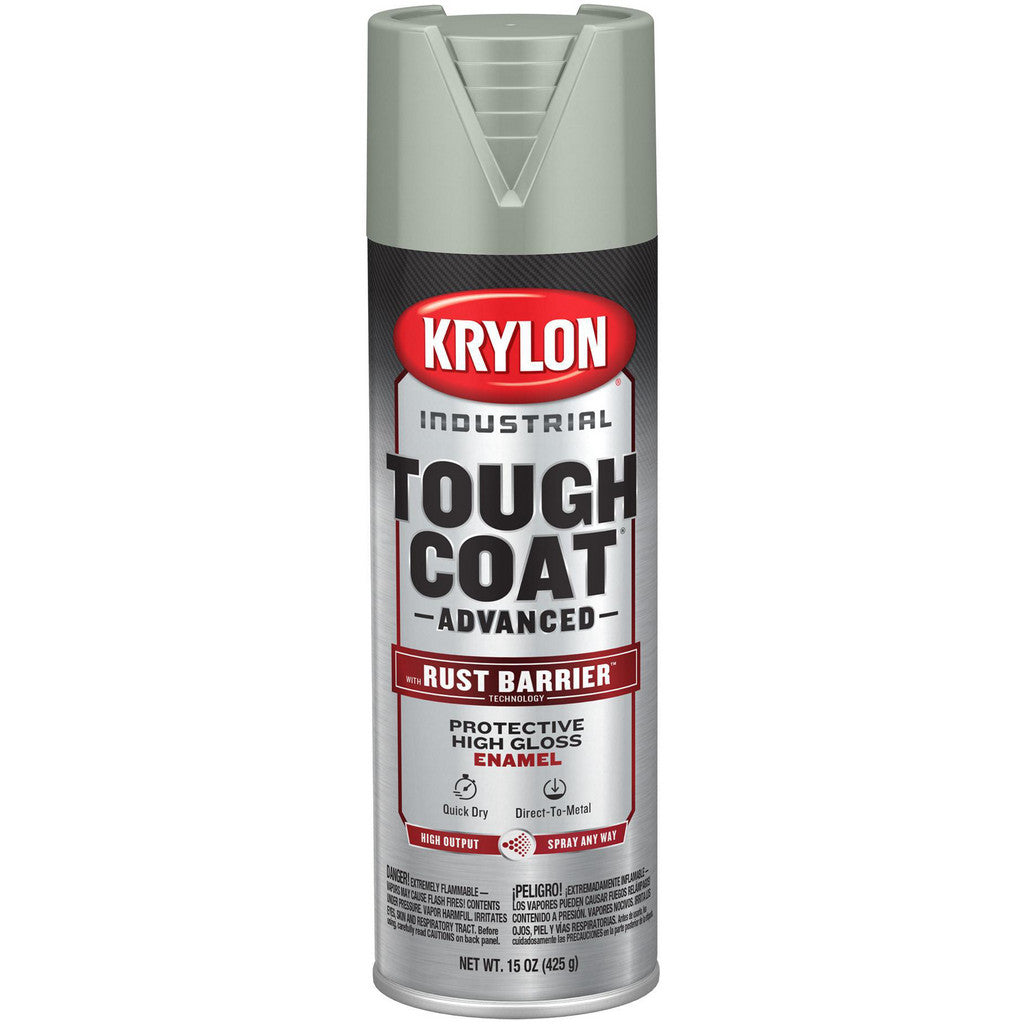 Krylon K00839008 Industrial Tough Coat Advanced with Rust Barrier Technology, Gloss, Light Machinery Gray, 15 oz
