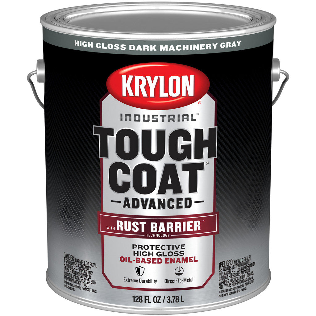 Krylon K00871008 Industrial Tough Coat Advanced Brush-On, Gloss, Dark Machinery Gray, 1 Gallon