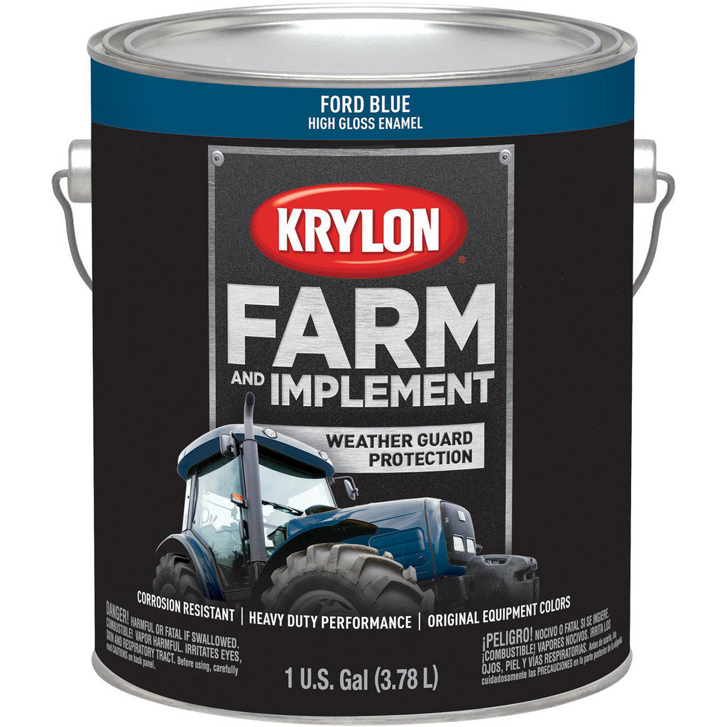 Krylon K01967008 Farm & Implement Brush On-Paint, High Gloss, Ford Blue, 1 Gallon