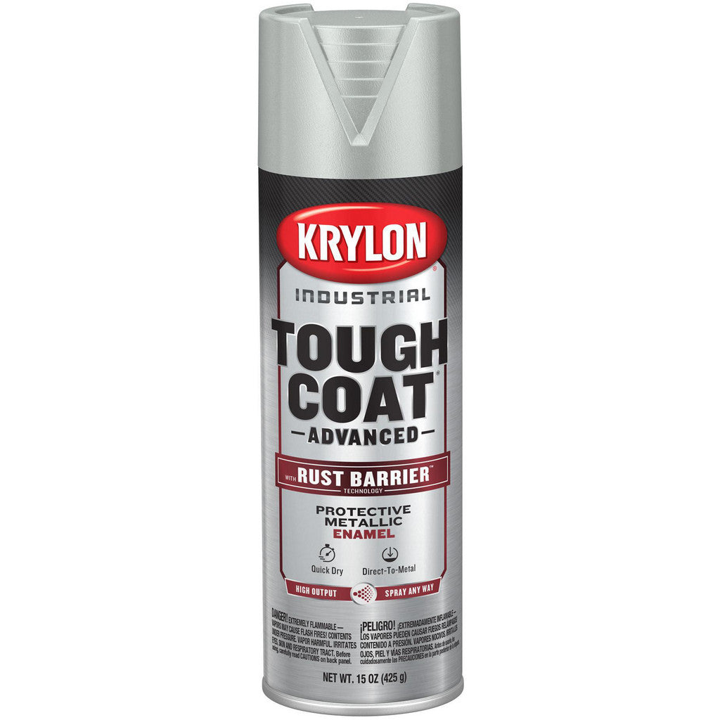Krylon K00159008 Industrial Tough Coat Advanced with Rust Barrier Technology - Metallic, Aluminum Metallic, 15 oz