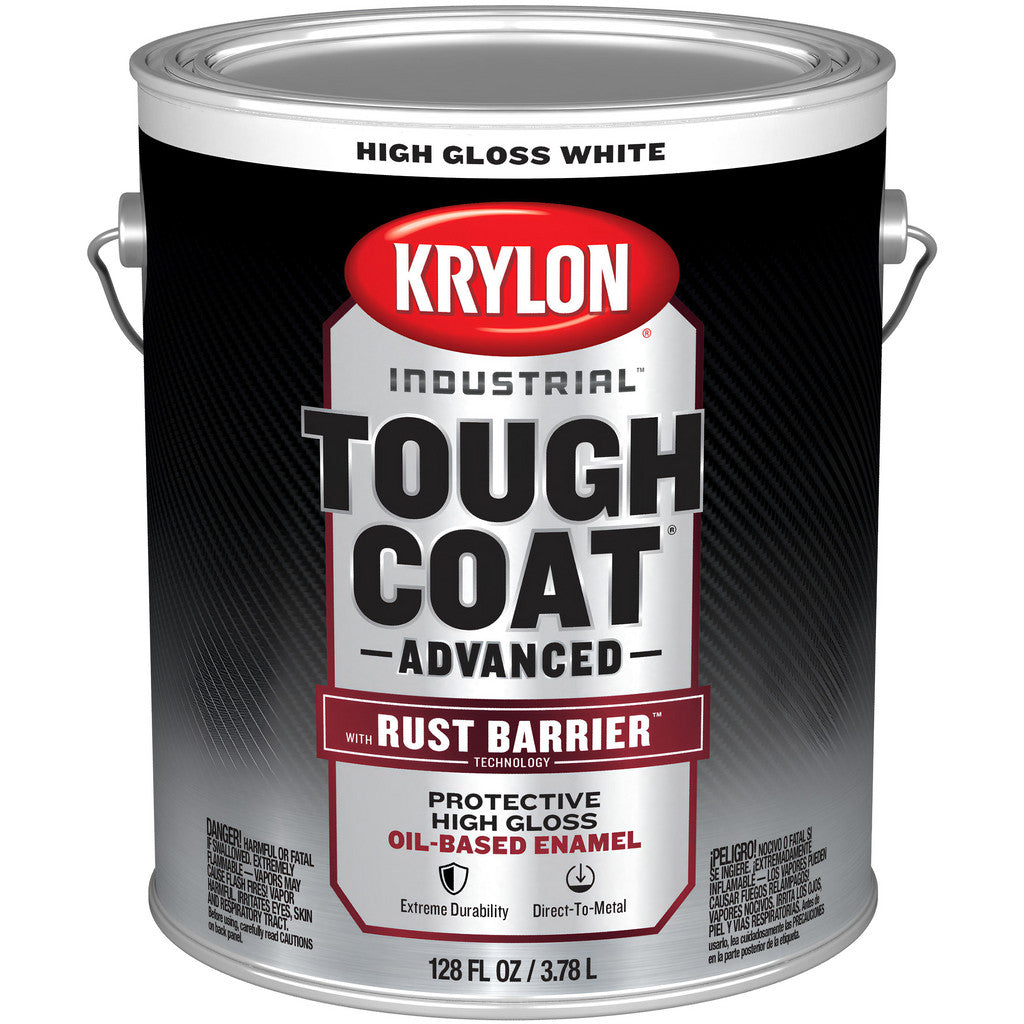 Krylon K00921008 Industrial Tough Coat Advanced Brush-On, Gloss, White, 1 Gallon