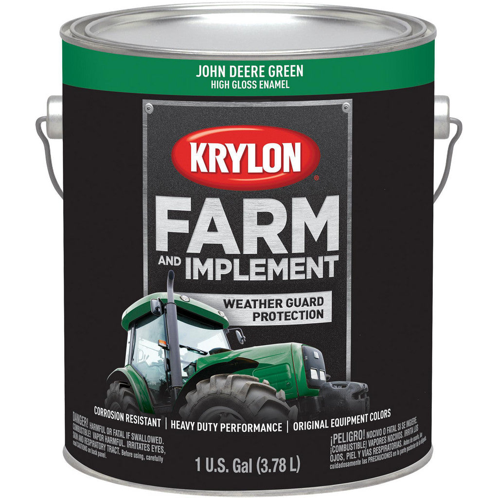Krylon K01966008 Farm & Implement Brush On-Paint, High Gloss, John Deere Green, 1 Gallon