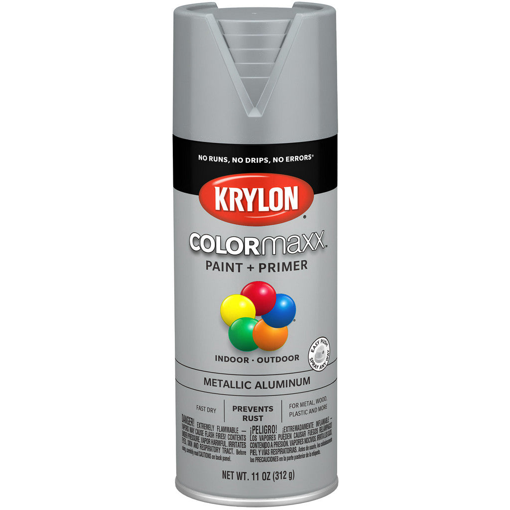 Krylon K05587007 COLORmaxx Metallic Paint, Metallic, Aluminum, 11 oz