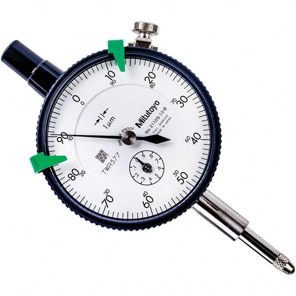 Mitutoyo 2110A-10 Dial Drop Indicator: 0-100 Dial Reading, 0.0050 mm Accuracy