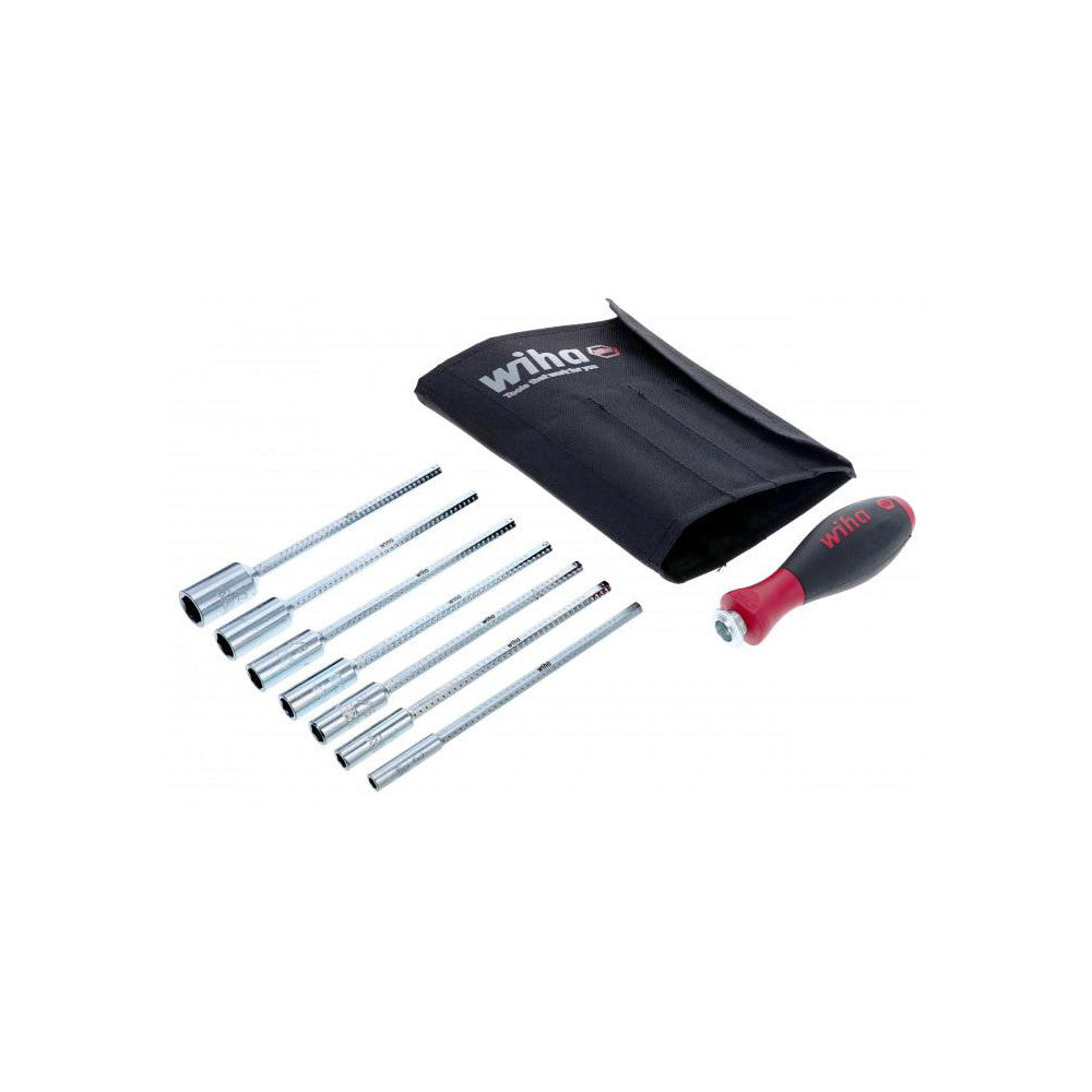 Wiha 28196 Nut Driver Set: 8 Pc, 3/16 to 1/2", Standard Shaft, Ergonomic Handle