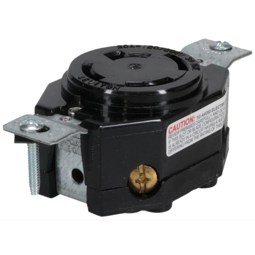 Leviton 7410-B 120/208 VAC, 20 Amp, NonNEMA, Ungrounded Receptacle