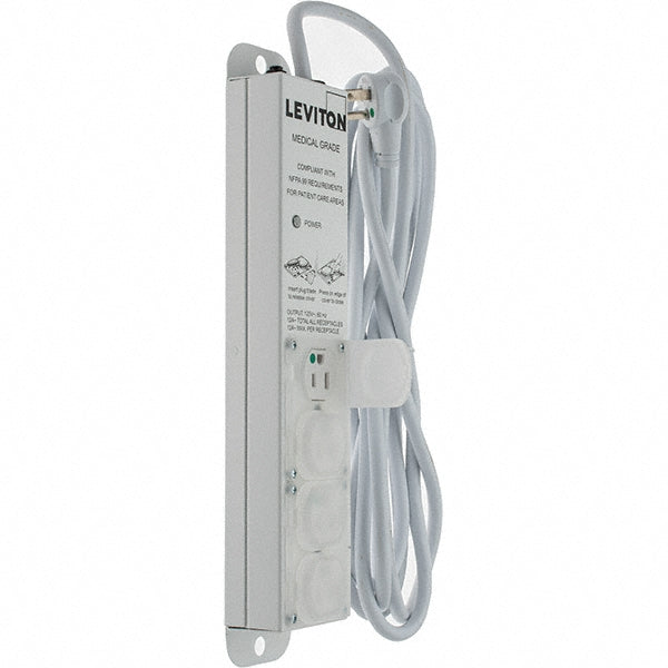Leviton 5304M-1N5 4 Outlets, 125 VAC15 Amps, 15' Cord, Standard Power Outlet Strip
