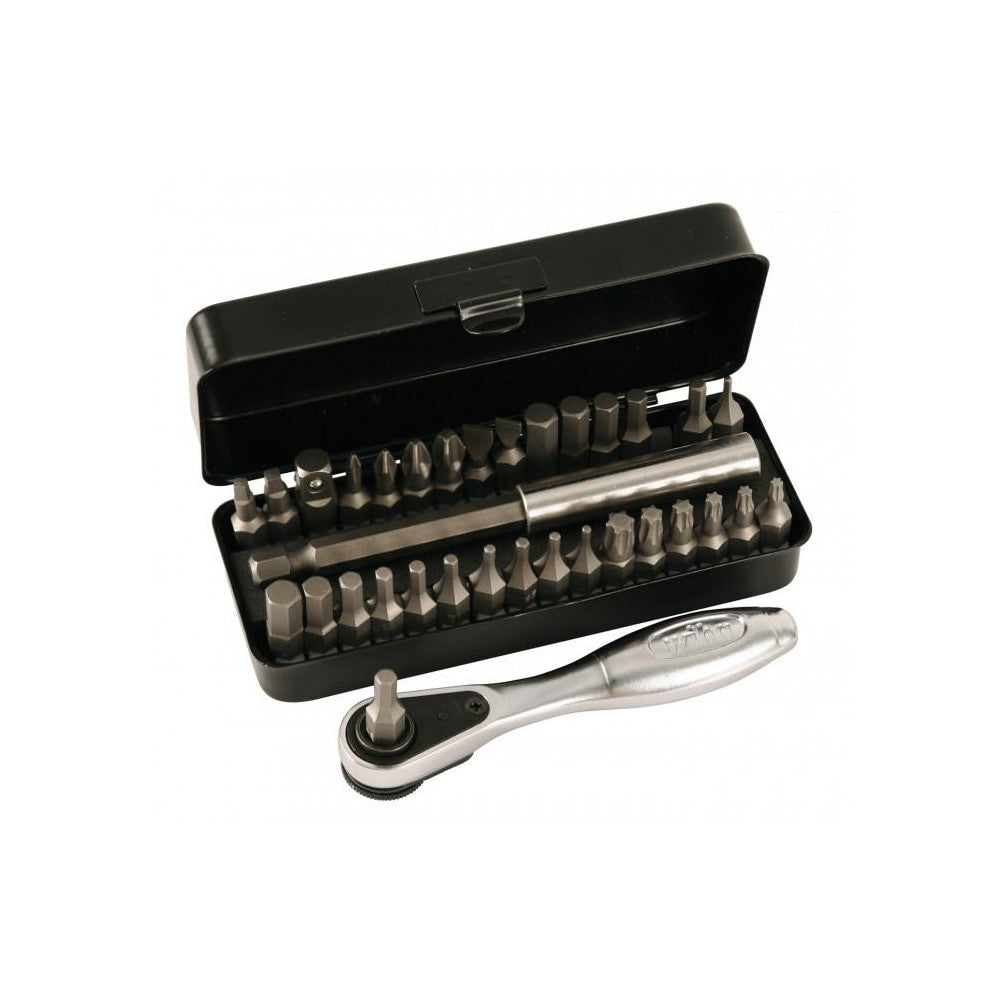 Wiha 74996 Screwdriver Insert Bit Set: Hex Phillips, Slotted, Square & Torx