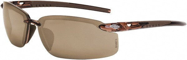 CrossFire 29117 Safety Glass: Scratch-Resistant, Polycarbonate, Brown Flash Mirror Lenses, Full-Framed, UV Protection