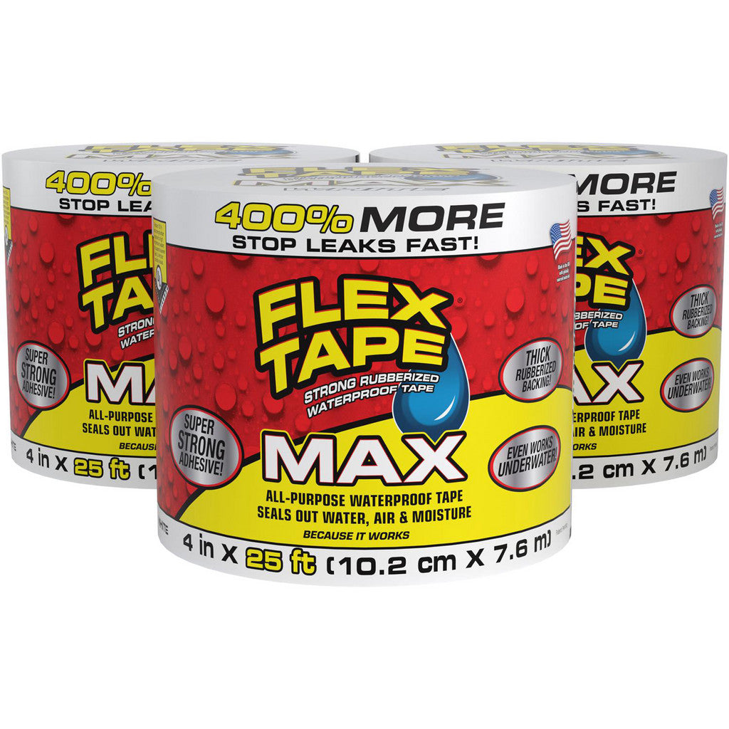 Flex Tape Max, White, 4" x 25' - TFSMAXWHT04