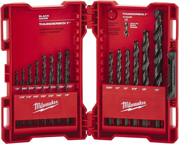 Milwaukee Tool 48-89-2801 21 Pc. THUNDERBOLT Black Oxide Drill Bit Set