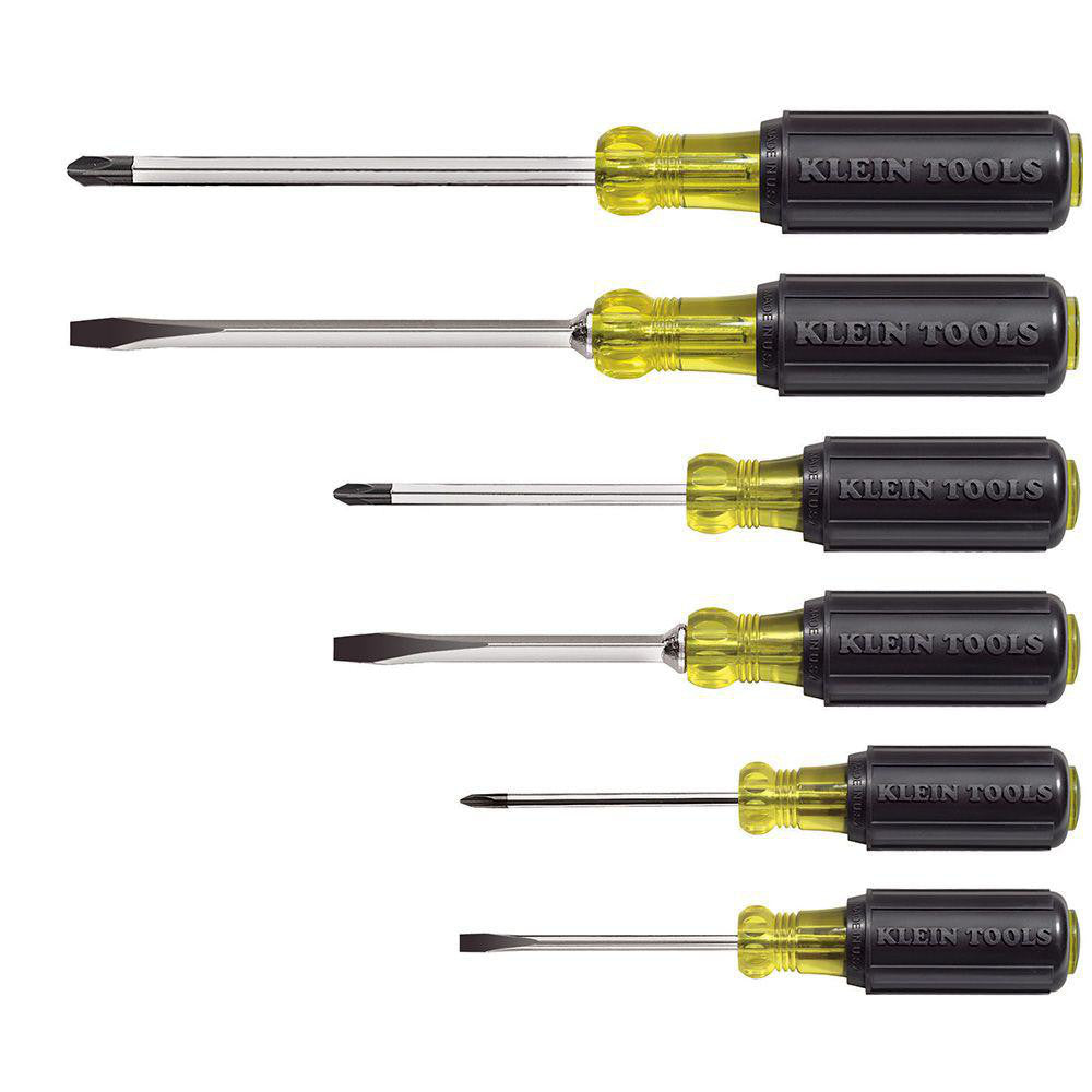Klein Tools 85074 Screwdriver Set: 6 Pc, Cabinet, Keystone & Phillips
