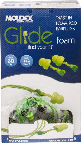 Moldex 6945 Earplugs: 30 dB, Foam, Bell, Push-In, Corded, n-Metal Detectable