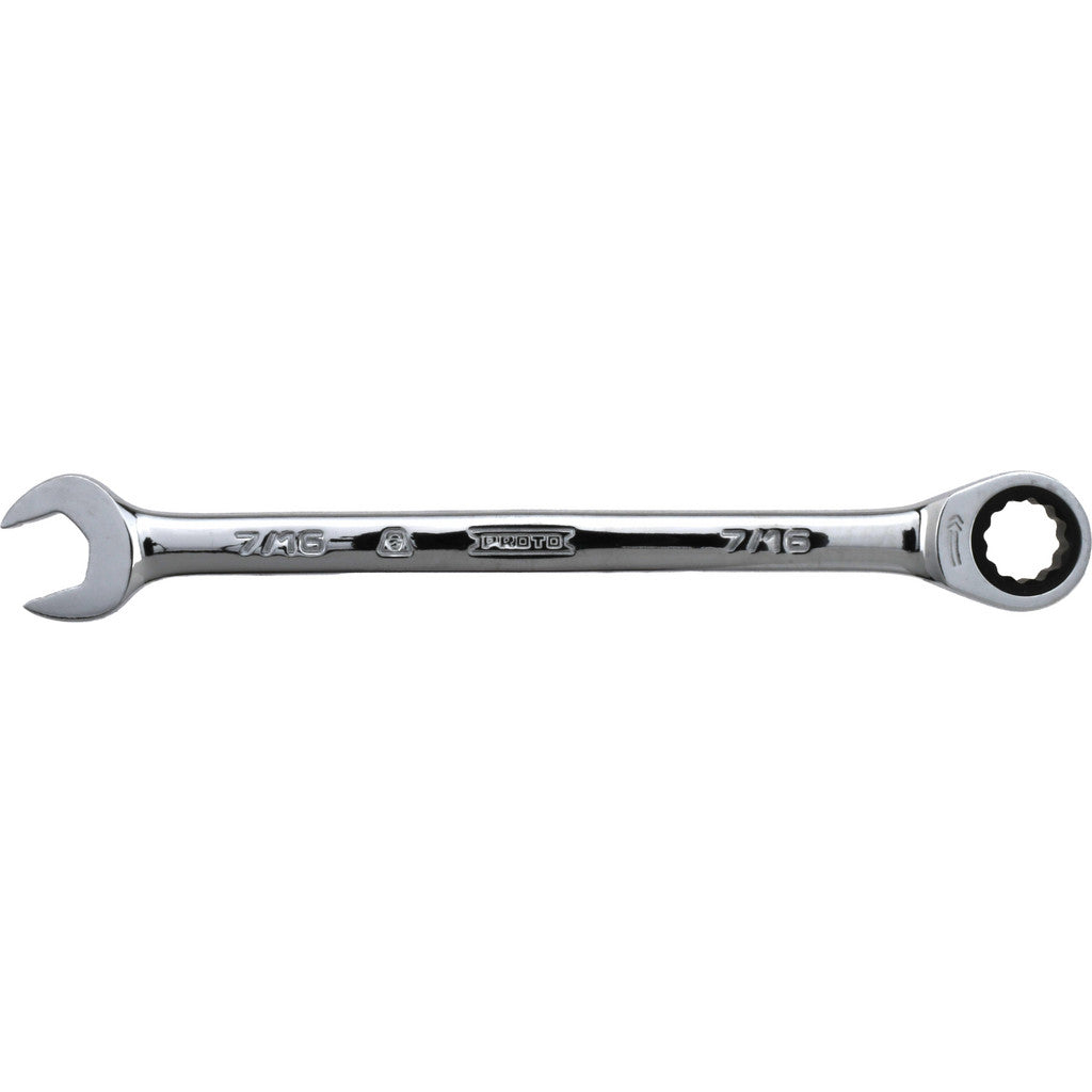 Proto JSCR14T Combination Wrench: 7/16" Head Size, 0 deg Offset